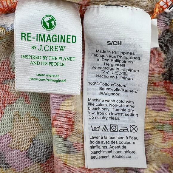 J. Crew Re-Imagined Retro Print Cotton Turtleneck Hippie Boho Size Small - Picture 6 of 7